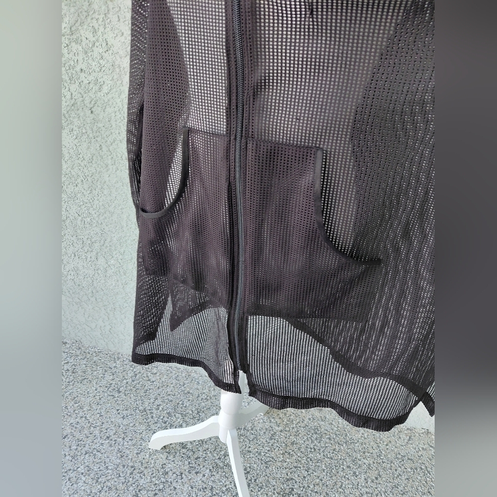 Westbound beach mesh polyester black vacation coverup full zip Size XL - Picture 2 of 6